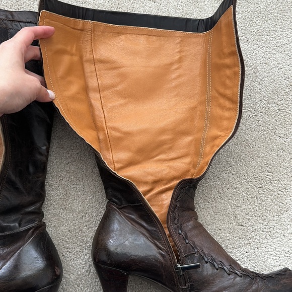 Real Leather Made in Italy Boots Size 7 1/2 EU 38 - Picture 3 of 9